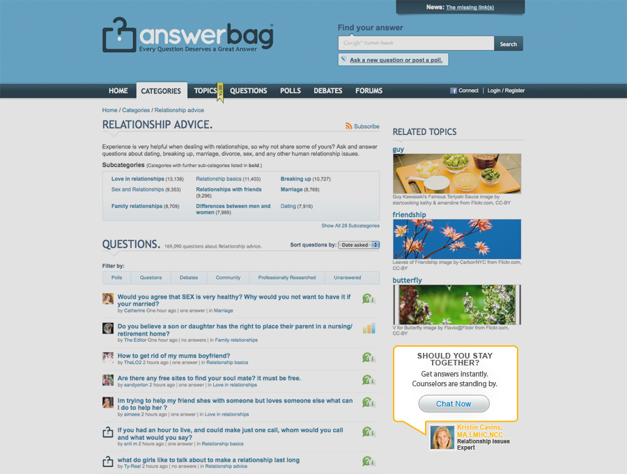 Chat Expert Advertisement Design - Answerbag.com