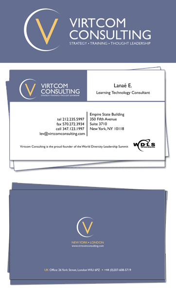 Virtcom Consulting Logo and Business Card Design