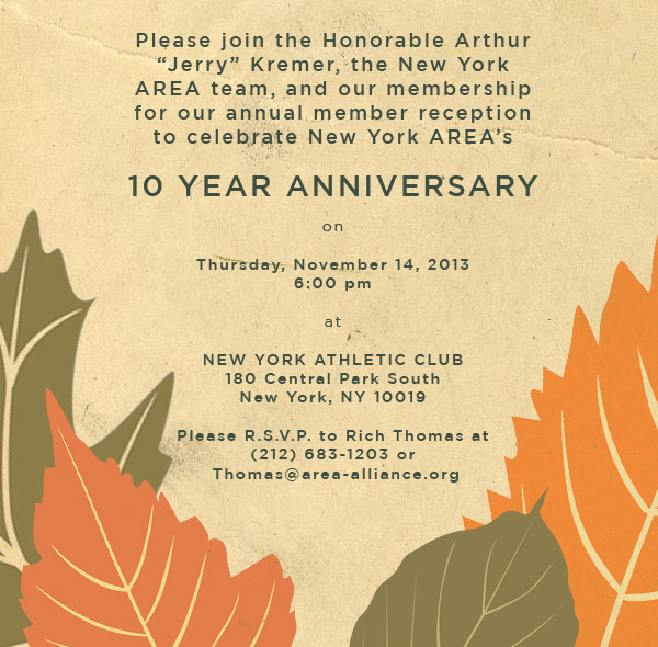 10th Anniversary Reception Invite