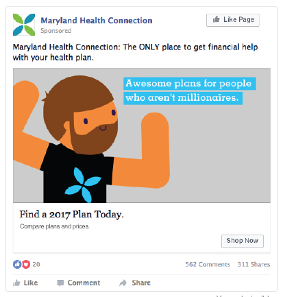 State Health Exchange Facebook Ad