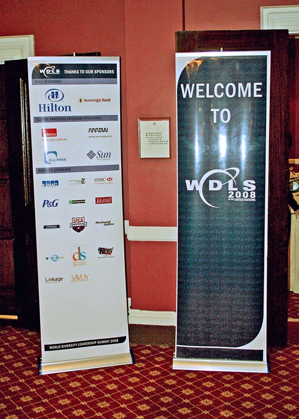 Diversity Conference Event Welcome and Sponsor Signage at the Harvard Club