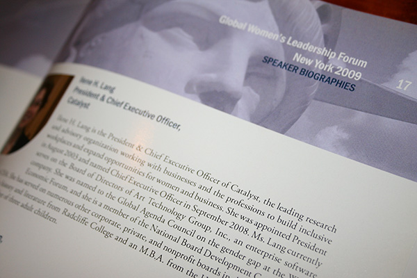 Women's Leadership Forum NY Program - Inside header featuring statue of liberty