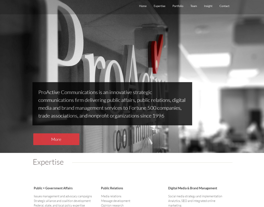 Creative Direction & Project Management for Communications Firm Website Redesign