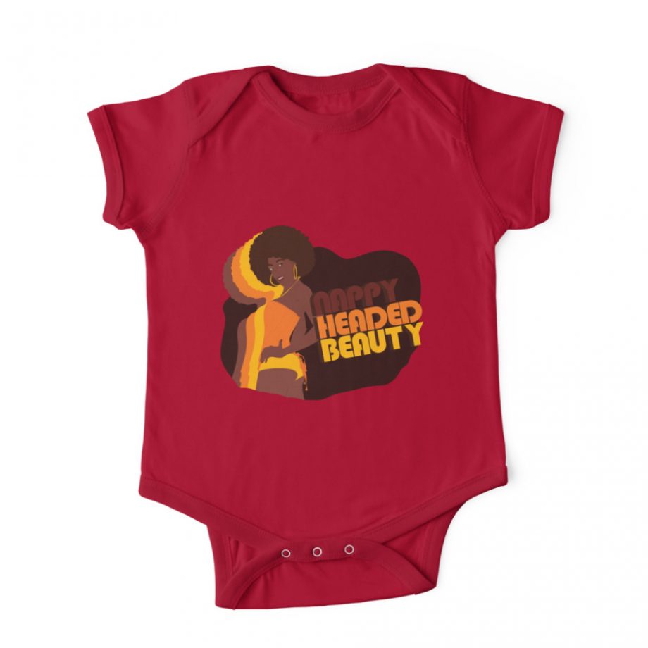 Nappy Headed Beauty - Baby Onesie, Red