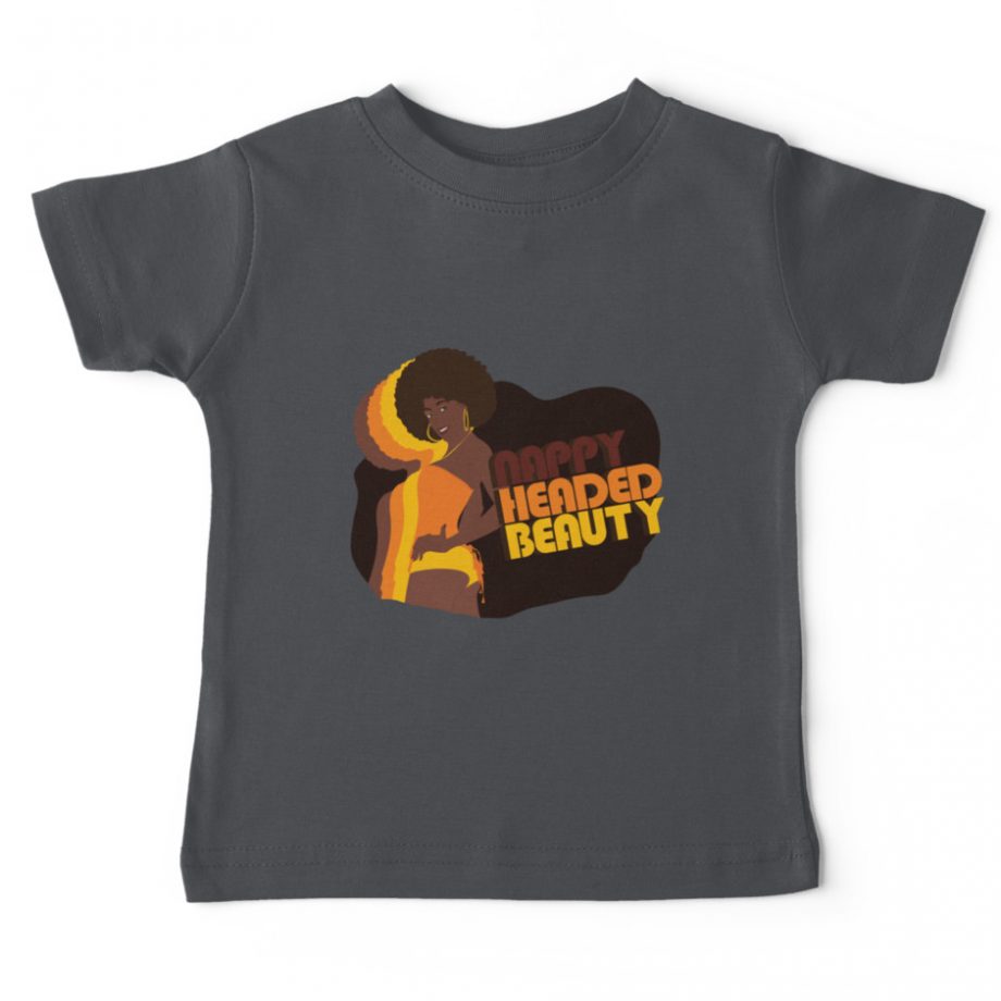 Nappy Headed Beauty - Baby T-Shirt, Dark Grey