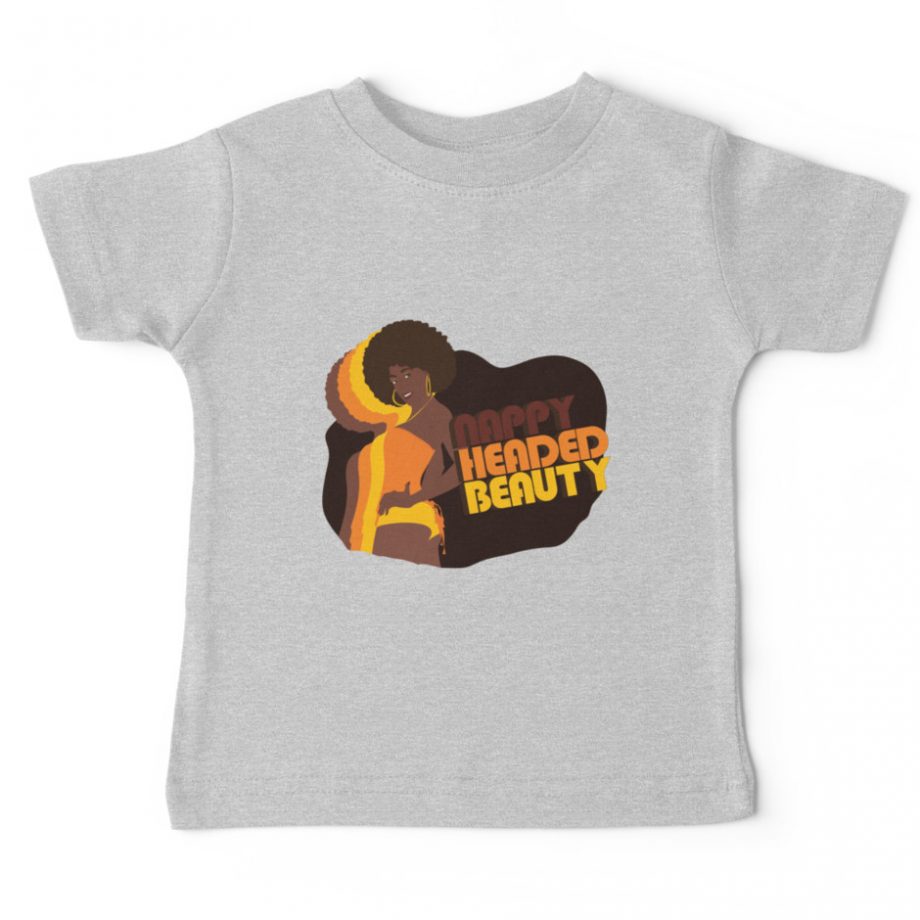 Nappy Headed Beauty - Baby T-Shirt, Heather Grey