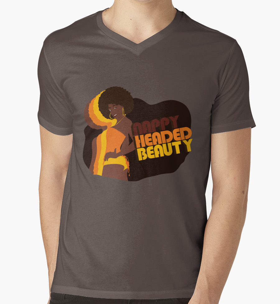 “Nappy Headed Beauty” Men’s V-Neck T-Shirt