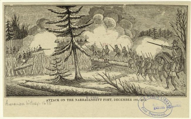 Attack on the Narragansett Fort, December 19th, 1675