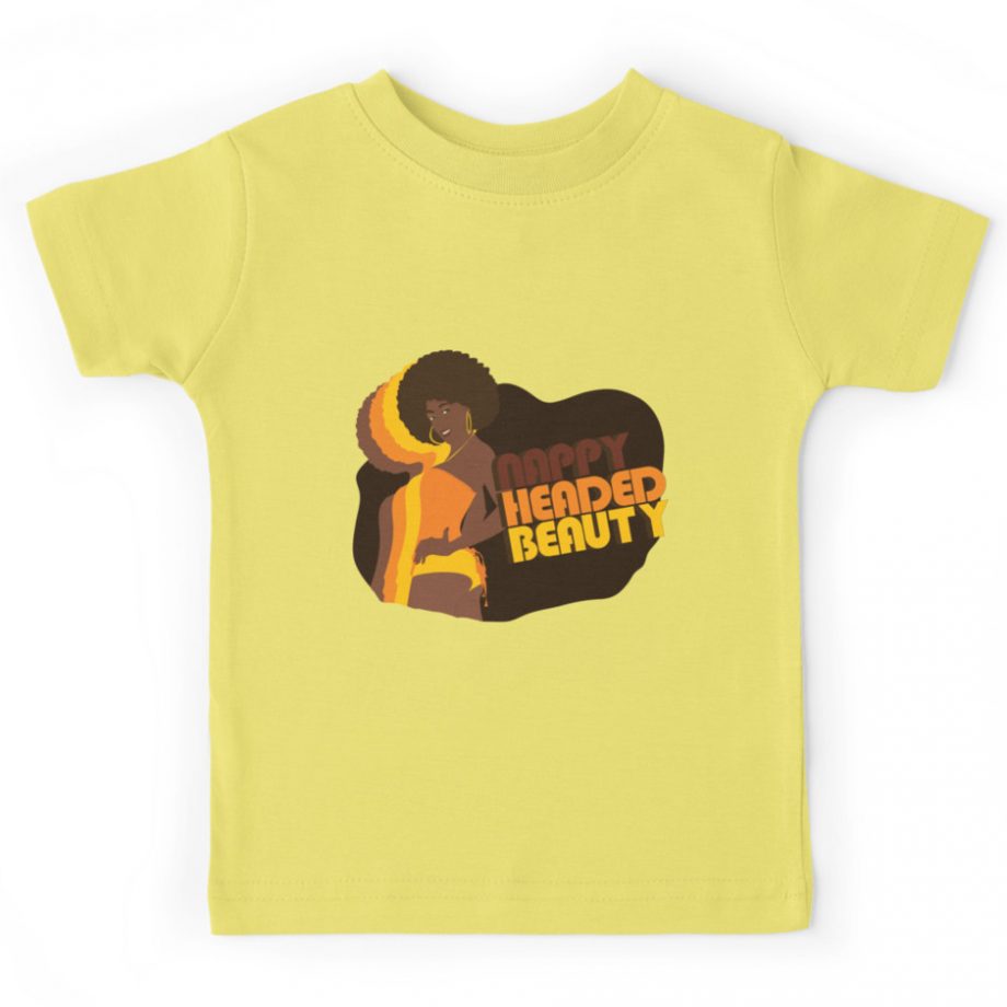 Nappy Headed Beauty - Kids T-Shirt, Light Yellow