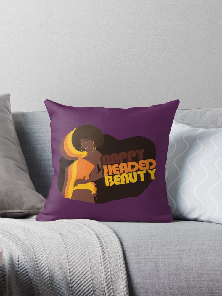 “Nappy Headed Beauty” Throw Pillows