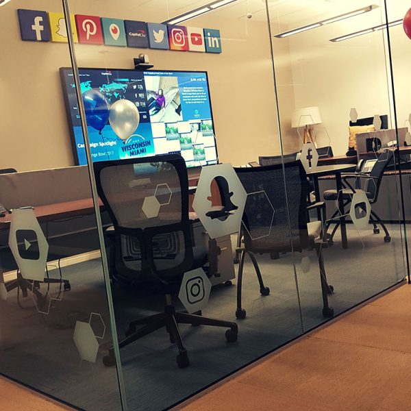 Social Media Command Center Glass Design