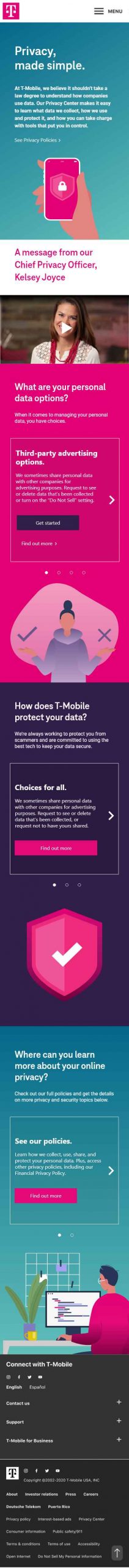 Telecom Privacy Page Exploration - Desktop - Mobile