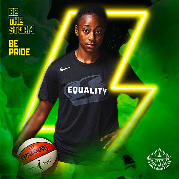 Seattle Storm - "Be The Storm" Campaign Social Card featuring Jewell Loyd