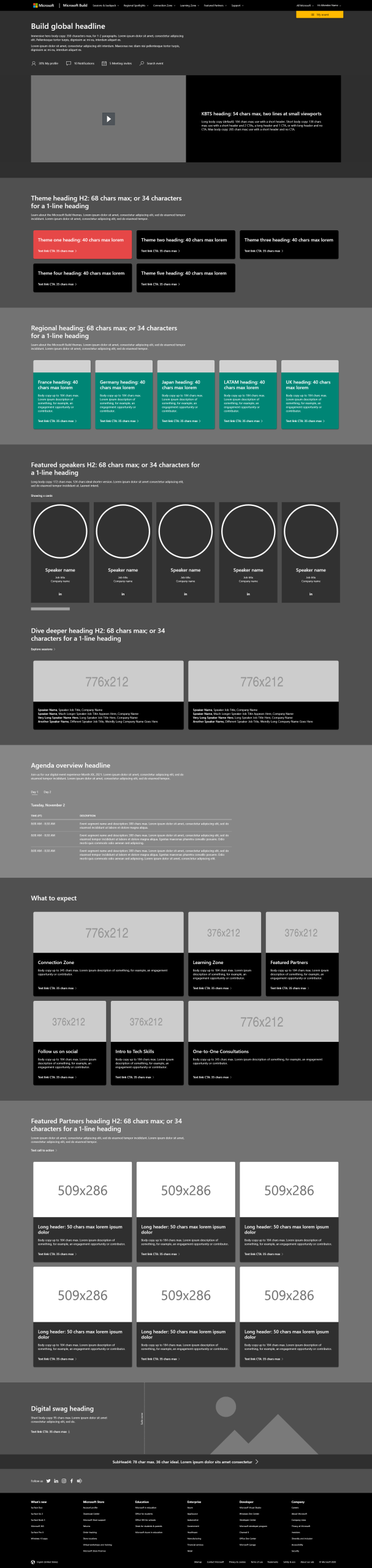 Microsoft Build Phase 3 Authenticated Homepage in Desktop View